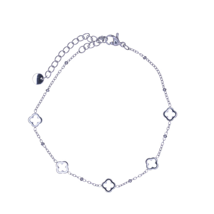 Armband i stål med blommönster (stål 316L)