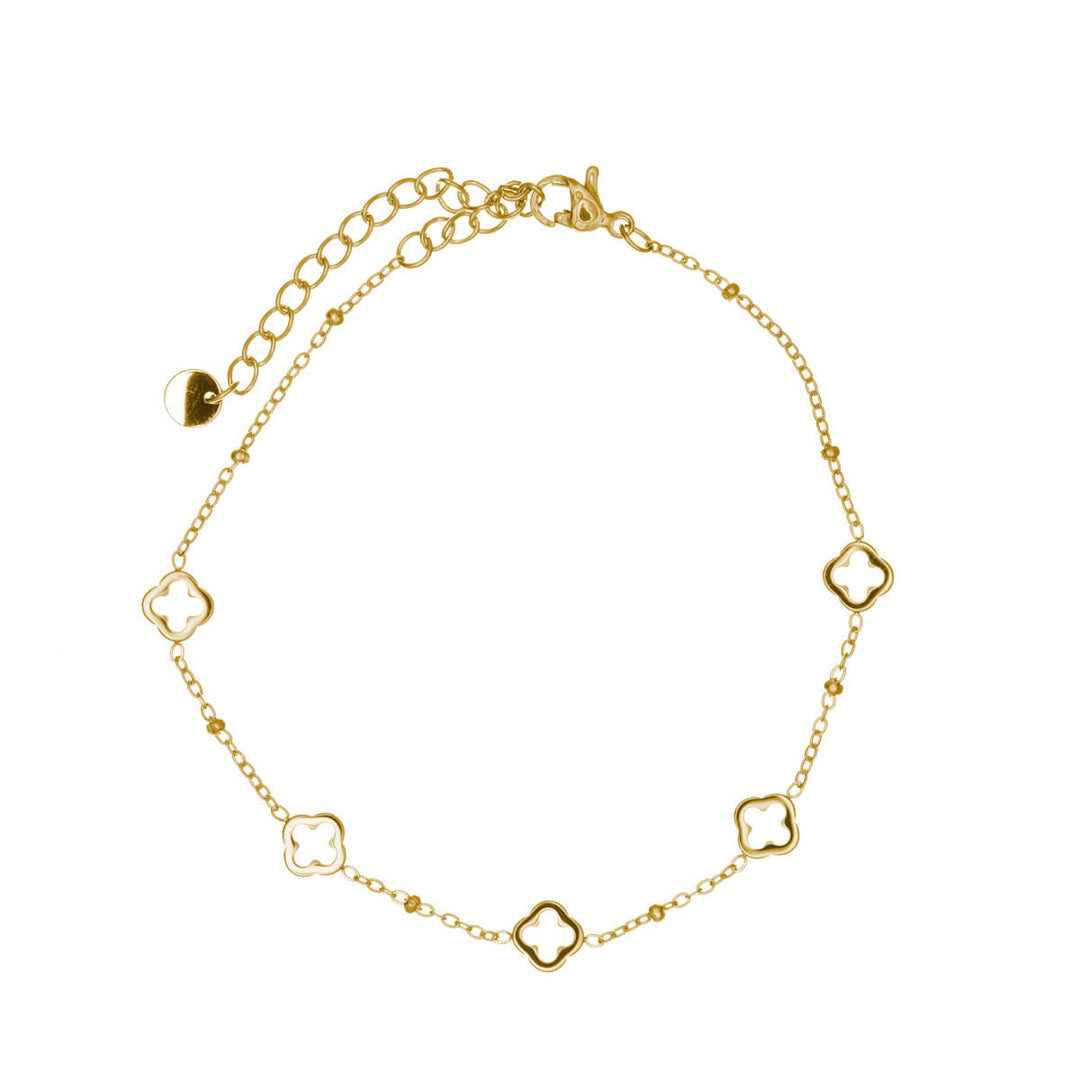 Armband i stål med blommönster (stål 316L)