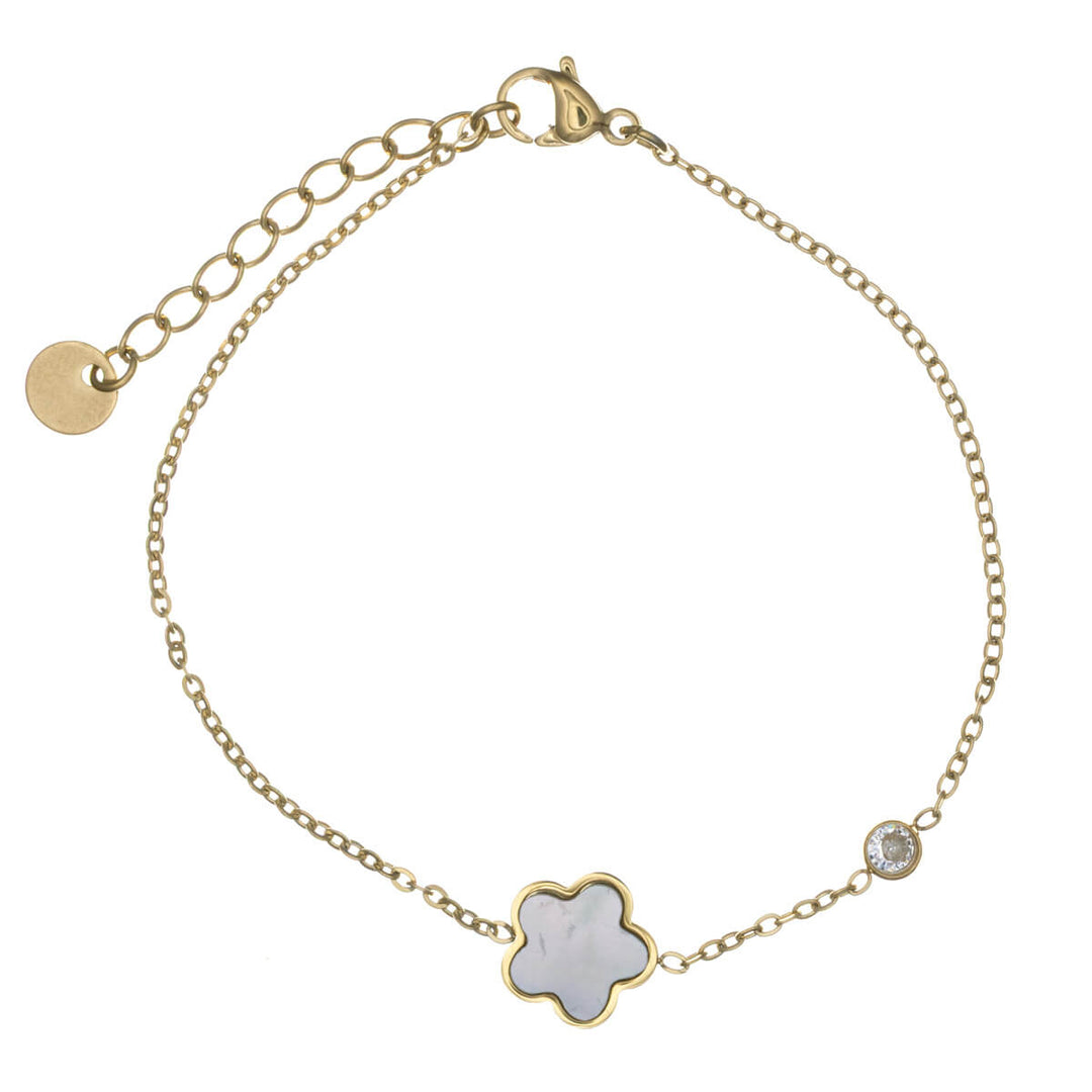 Steel bracelet pearl flower (Steel 316L)