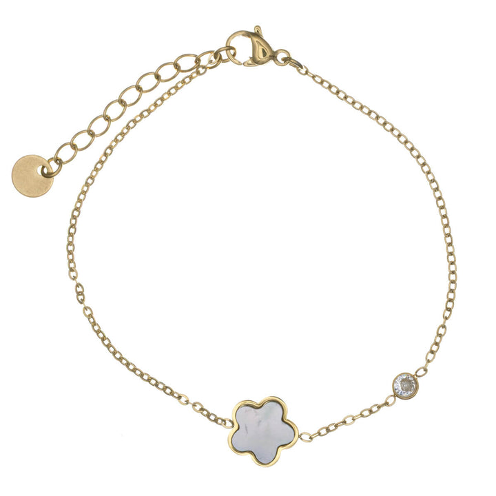 Steel bracelet pearl flower (Steel 316L)