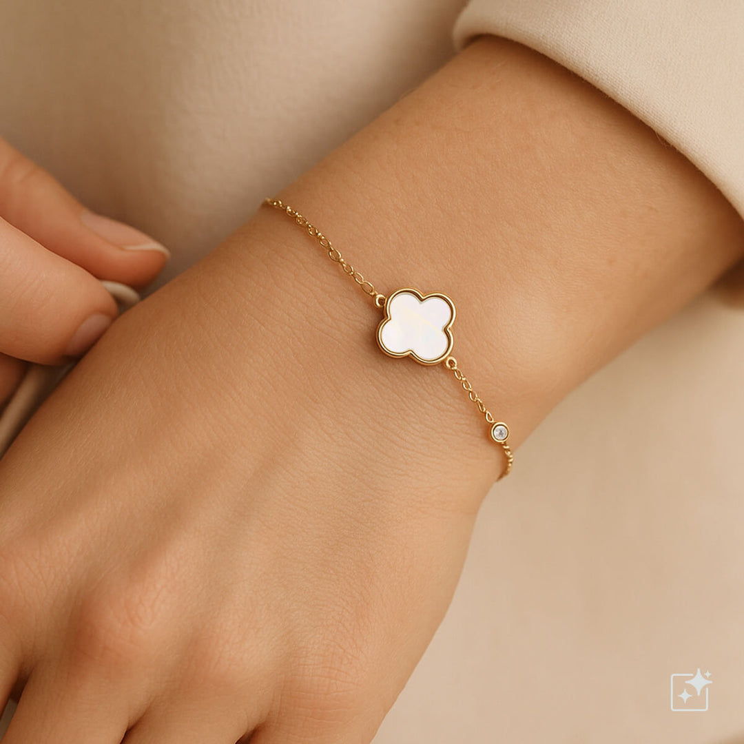 Steel bracelet pearl flower (Steel 316L)