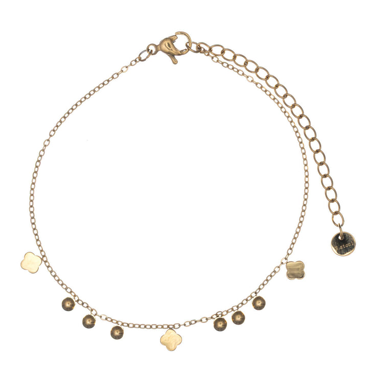 Teräs rannekoru helmi ja kukka riipuksilla (Teräs 316L)