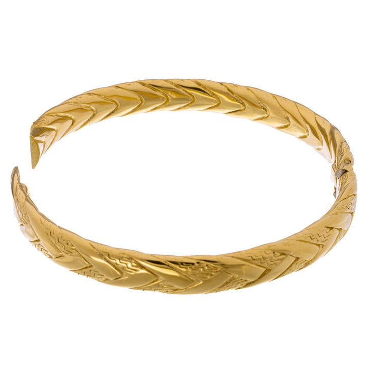 Kuvioitu teräksinen rannerengas saranalla (Teräs 316L)