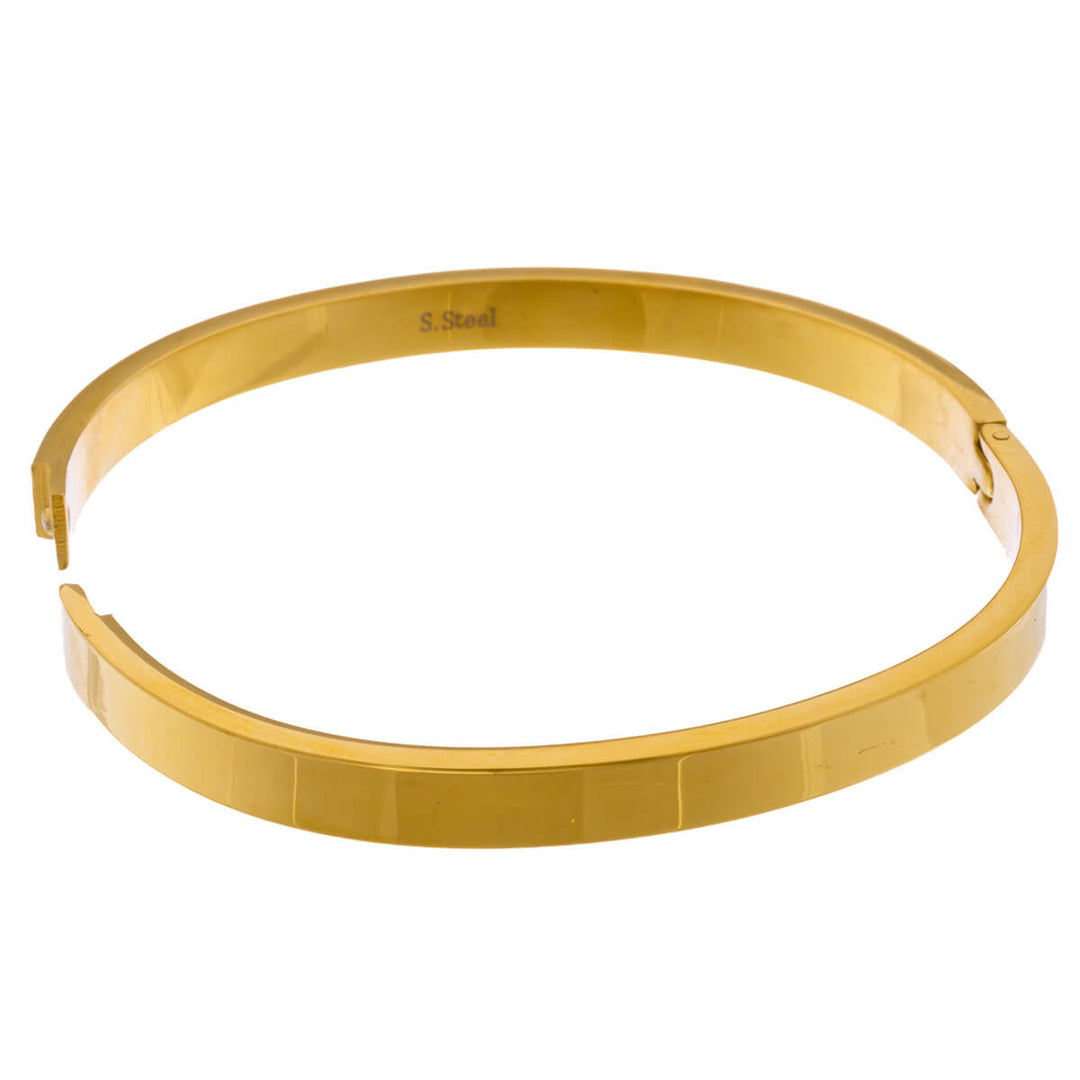 Tasainen teräksinen rannerengas saranalla 6mm (Teräs 316L)