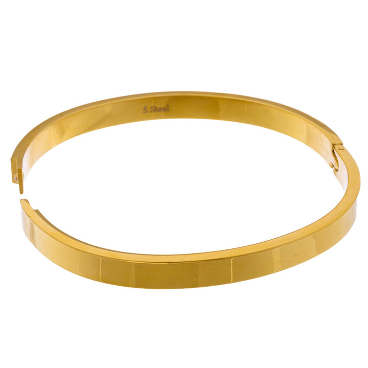 Tasainen teräksinen rannerengas saranalla 6mm (Teräs 316L)