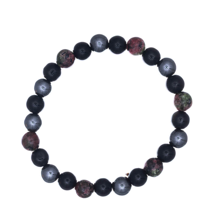 Hematiitti kivihelmi rannekoru joustava