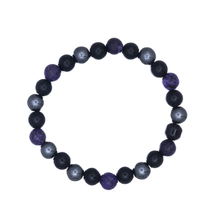 Hematiitti kivihelmi rannekoru joustava