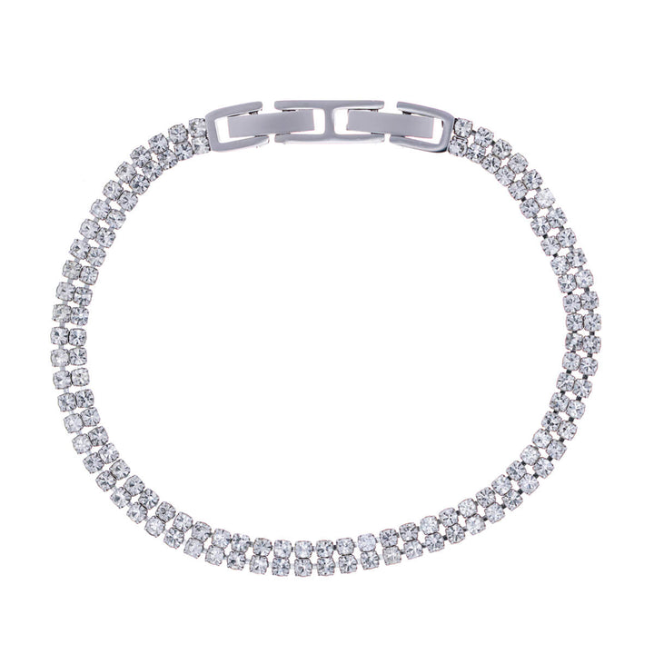 Double-row steel zirconia bracelet (316L steel)