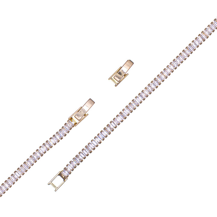 Delicate baguette zirconia tennis bracelet