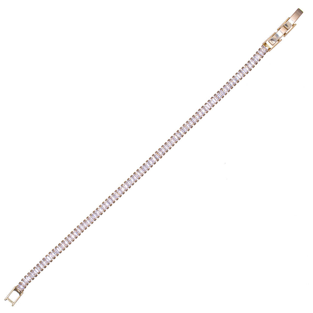 Delicate baguette zirconia tennis bracelet