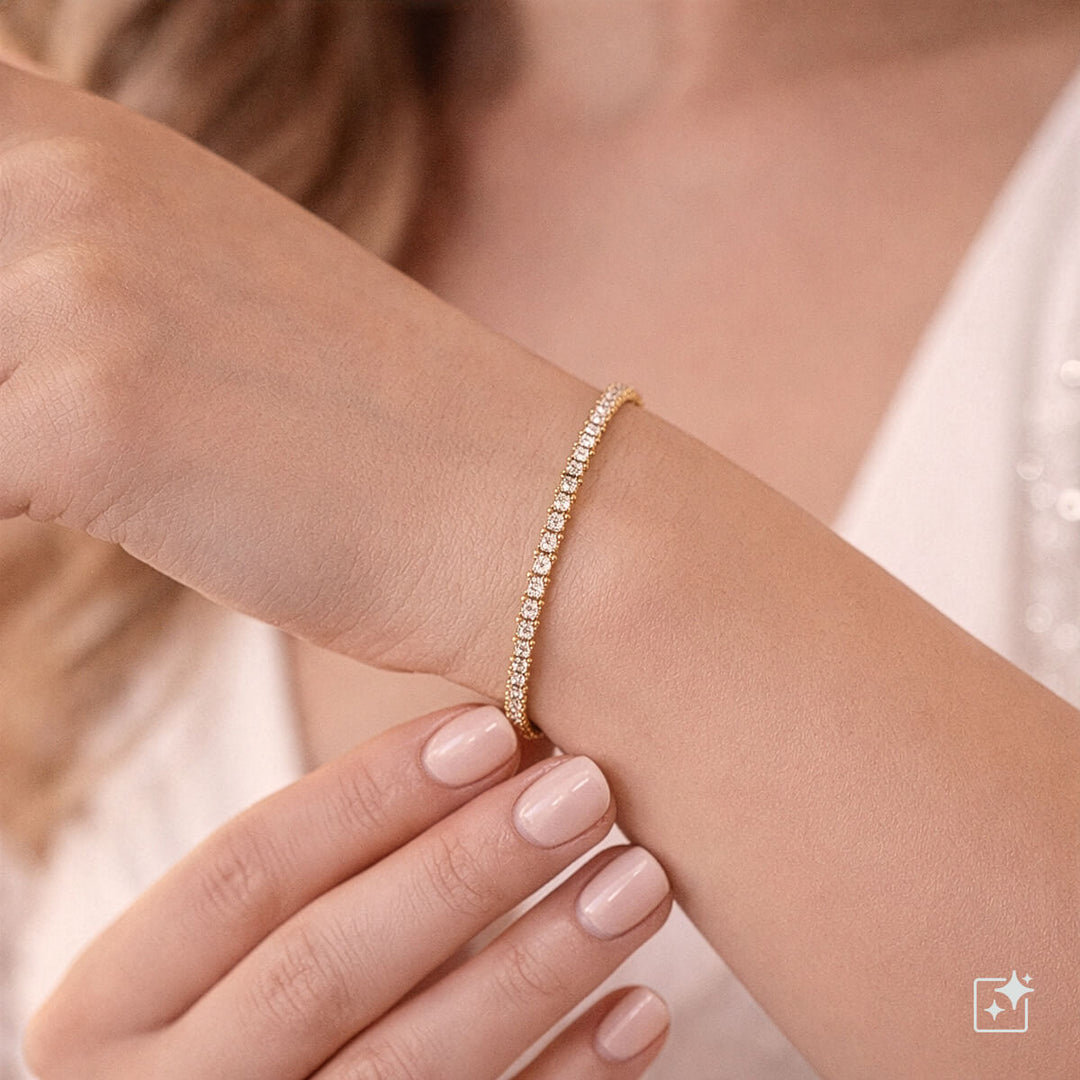 Delicate baguette zirconia tennis bracelet