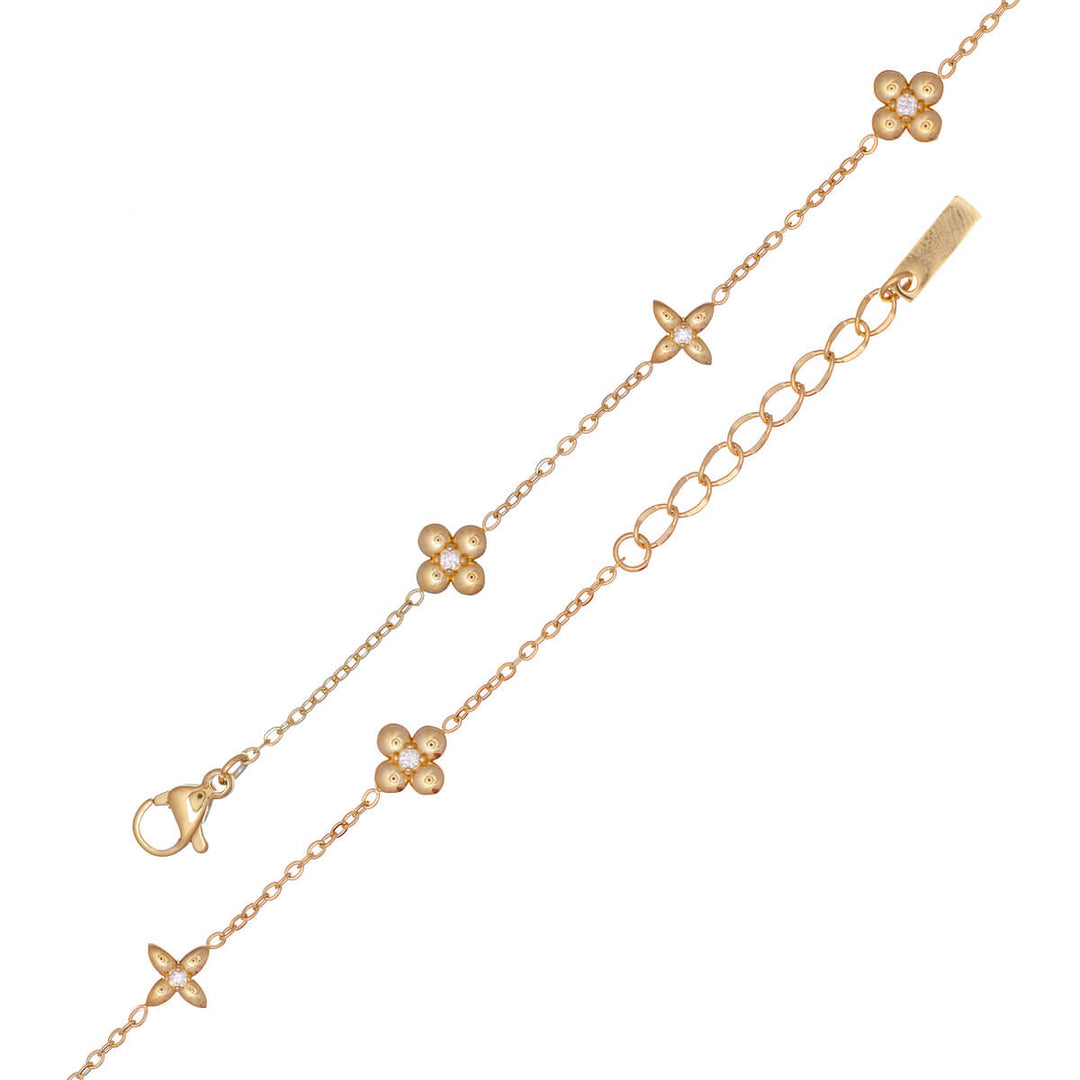 Siro kukkarannekoru zirkonioilla (Teräs 316L)