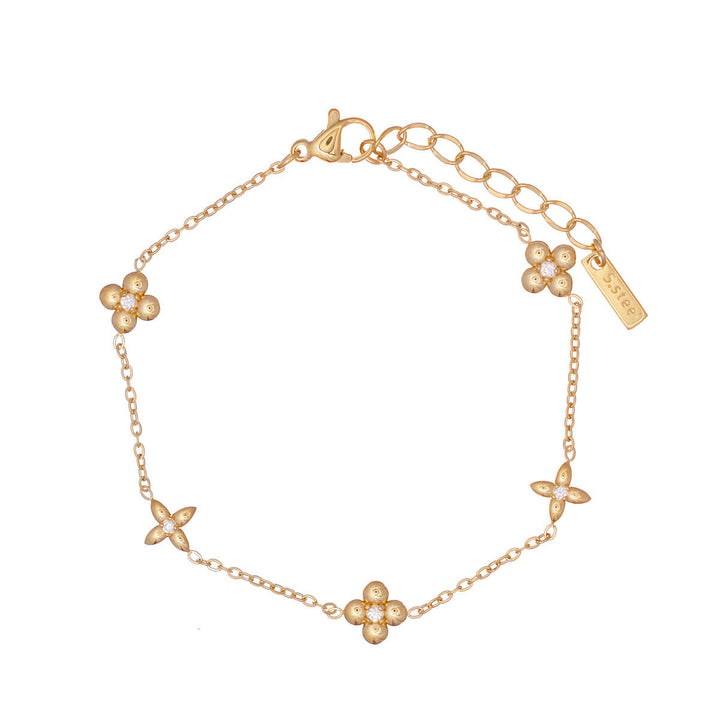 Siro kukkarannekoru zirkonioilla (Teräs 316L)