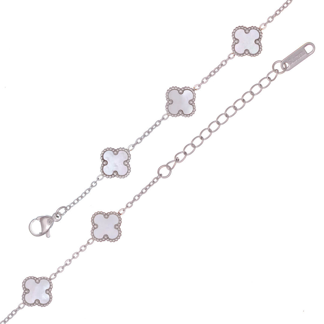 Siro neliapila rannekoru helmiäisellä (Teräs 316L)