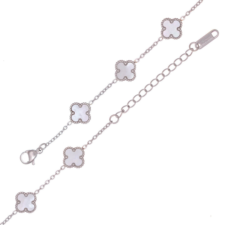 Siro neliapila rannekoru helmiäisellä (Teräs 316L)