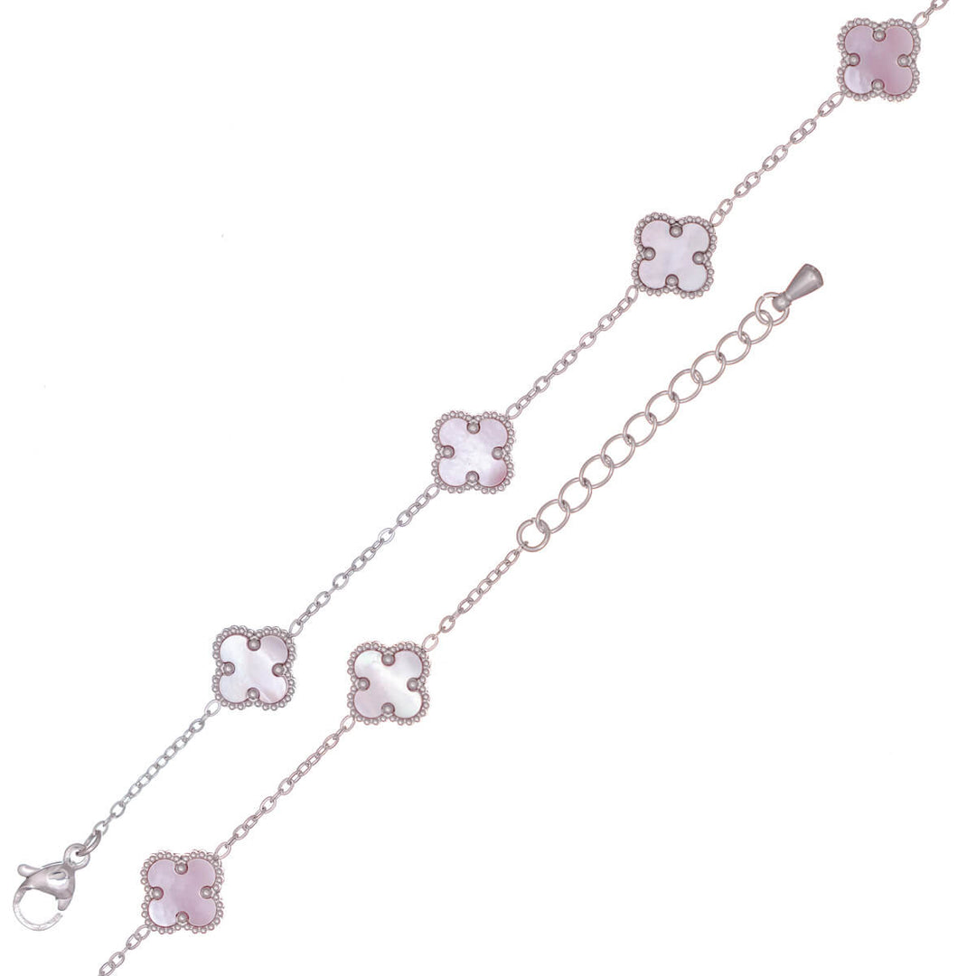 Siro neliapila rannekoru helmiäisellä (Teräs 316L)