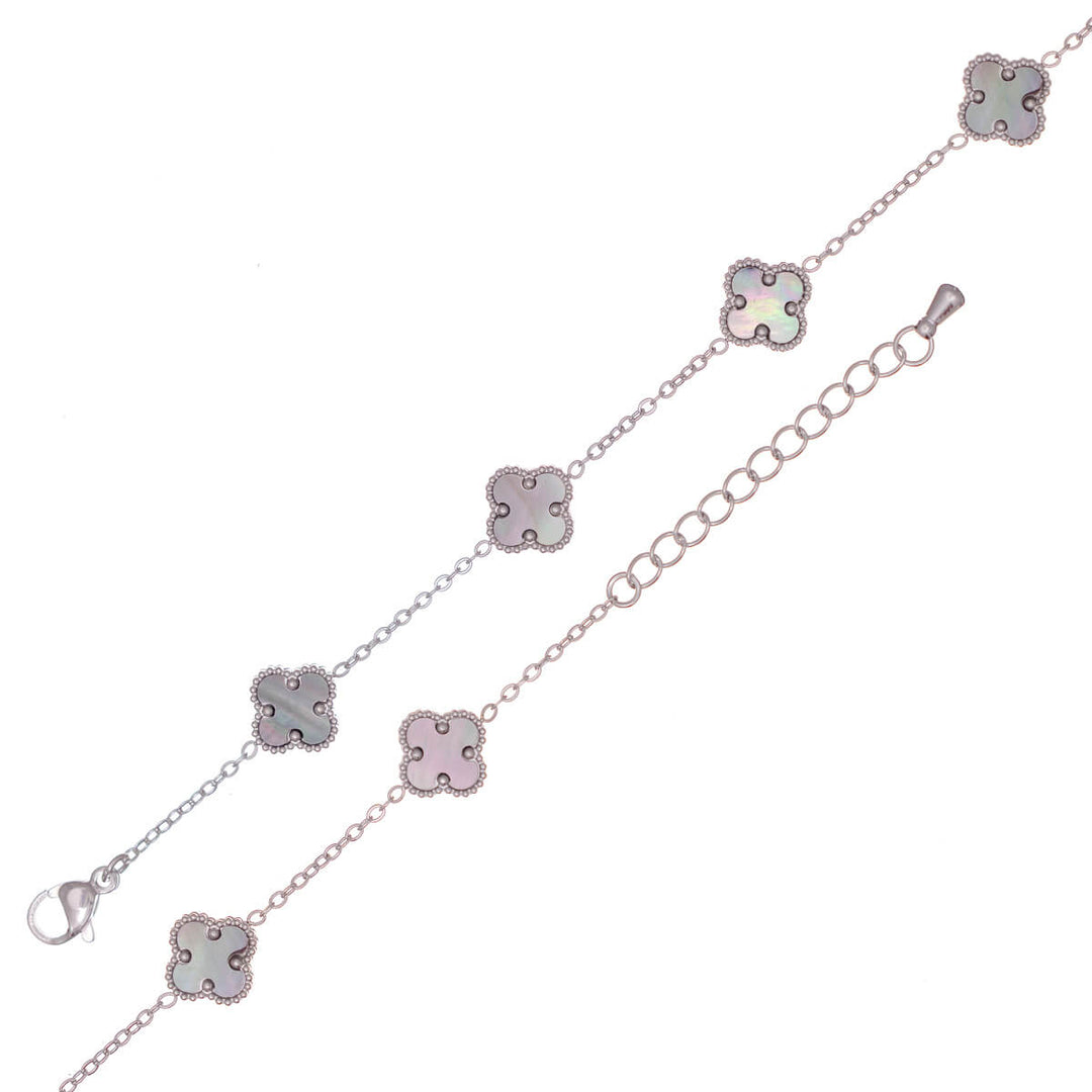 Siro neliapila rannekoru helmiäisellä (Teräs 316L)