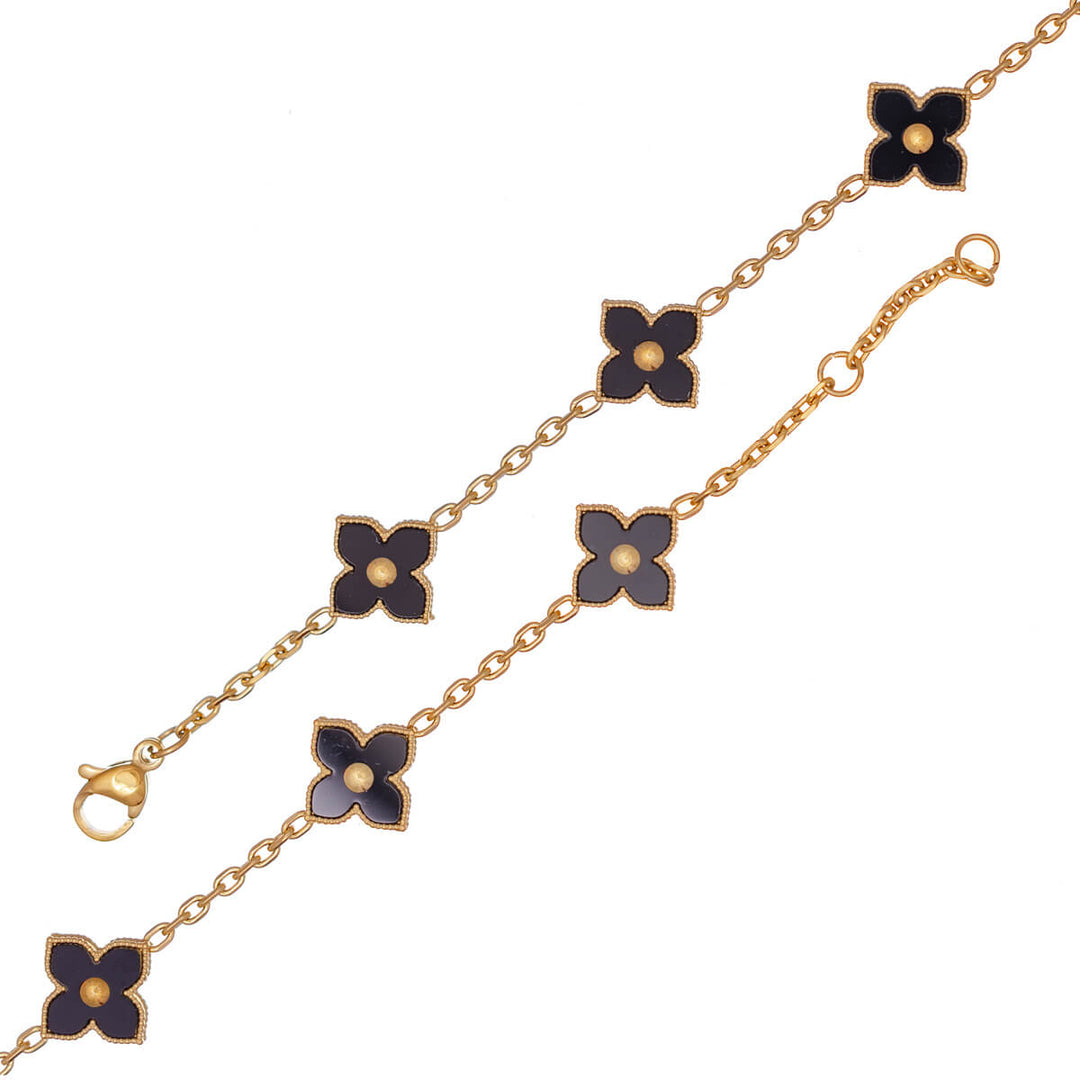 Siro neliapila rannekoru mustalla pinnalla (PVD kullattu teräs)