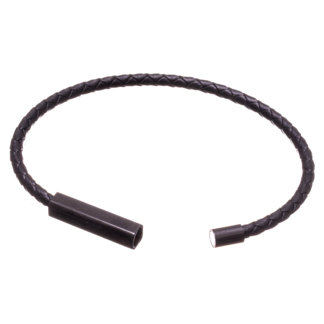 Ohut miesten nahkarannekoru – Magneettilukko (Teräs 316L)