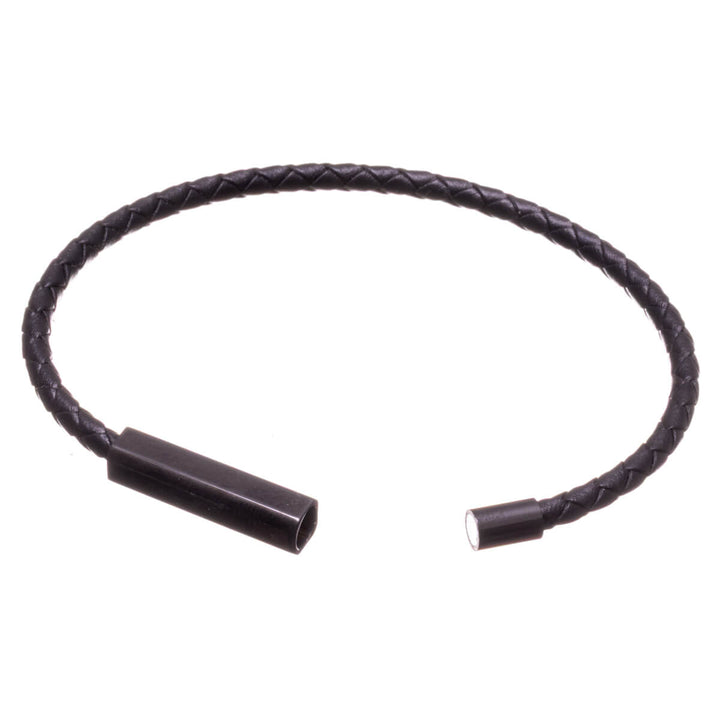 Ohut miesten nahkarannekoru – Magneettilukko (Teräs 316L)