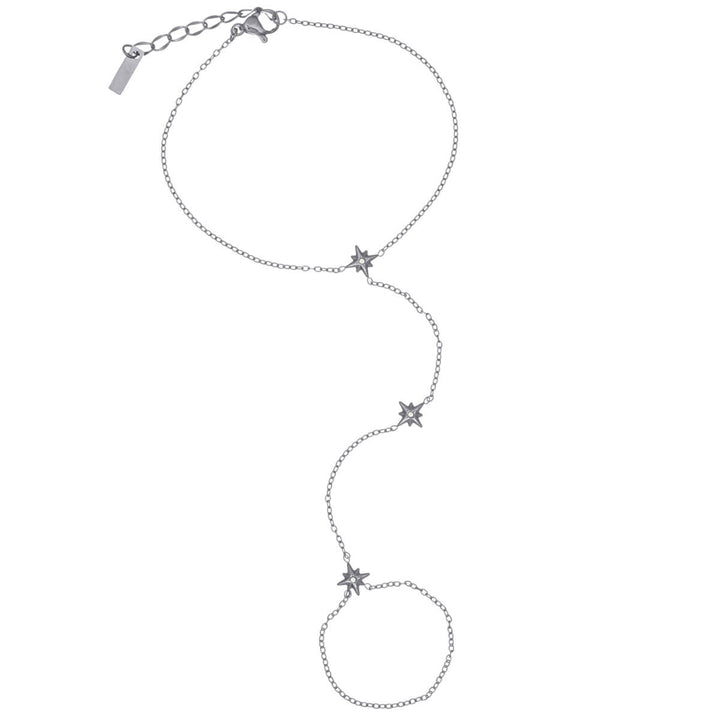 Bracelet with ring and star decorations – surgical steel 316L