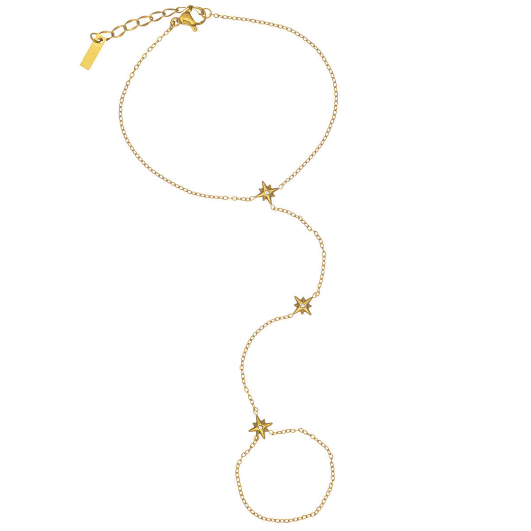 Bracelet with ring and star decorations – surgical steel 316L