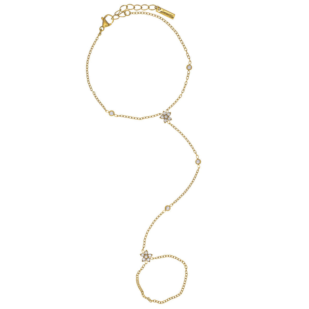 Armband med ring och zirkoniablommor – kirurgiskt stål 316L