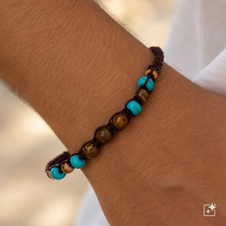 Braided bead bracelet, adjustable size