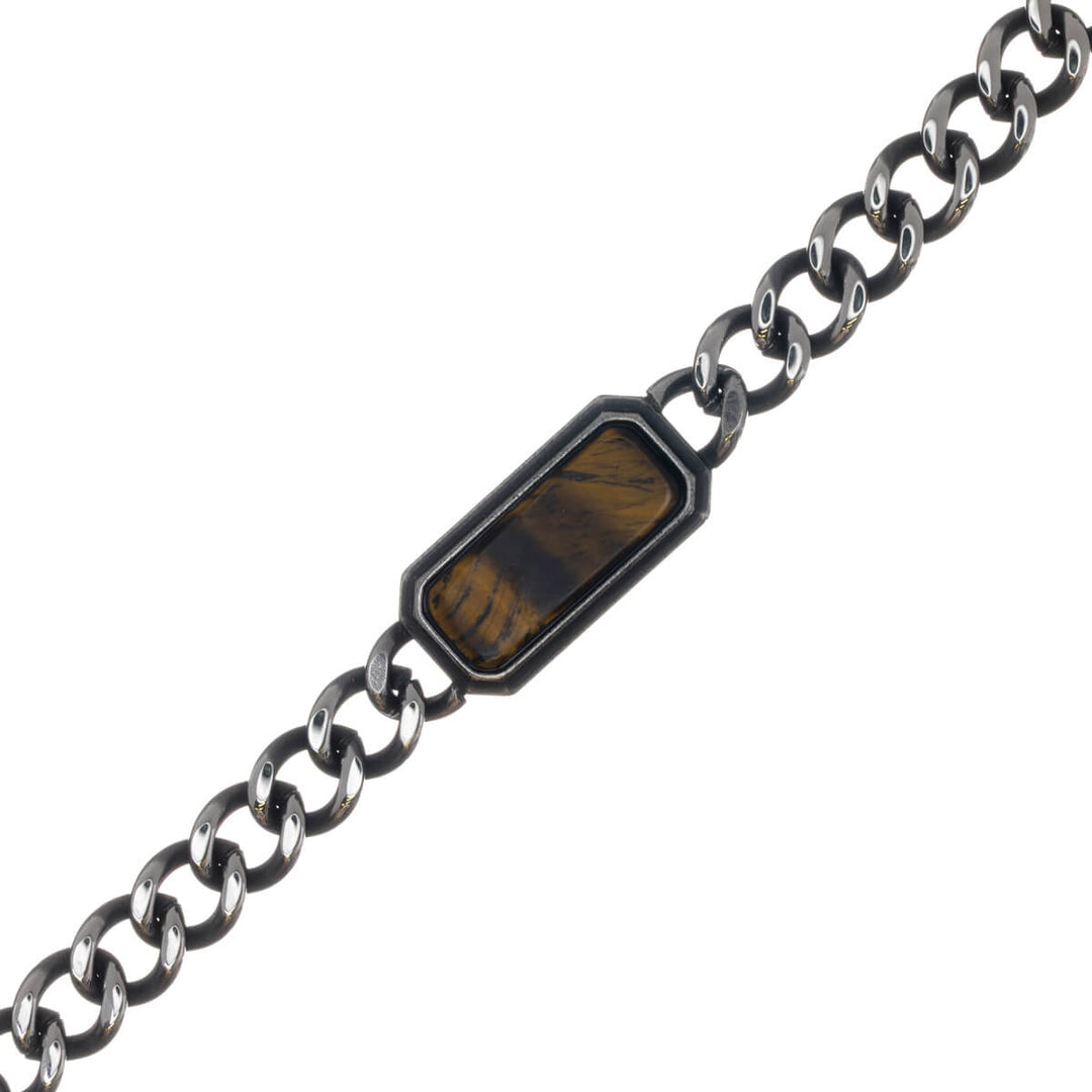 Tank chain bracelet with stone (316L stainless steel)