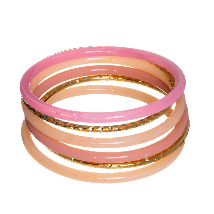 Pujotettava jäykkä rannekoru nippu bangle 6kpl (Teräs 316L)