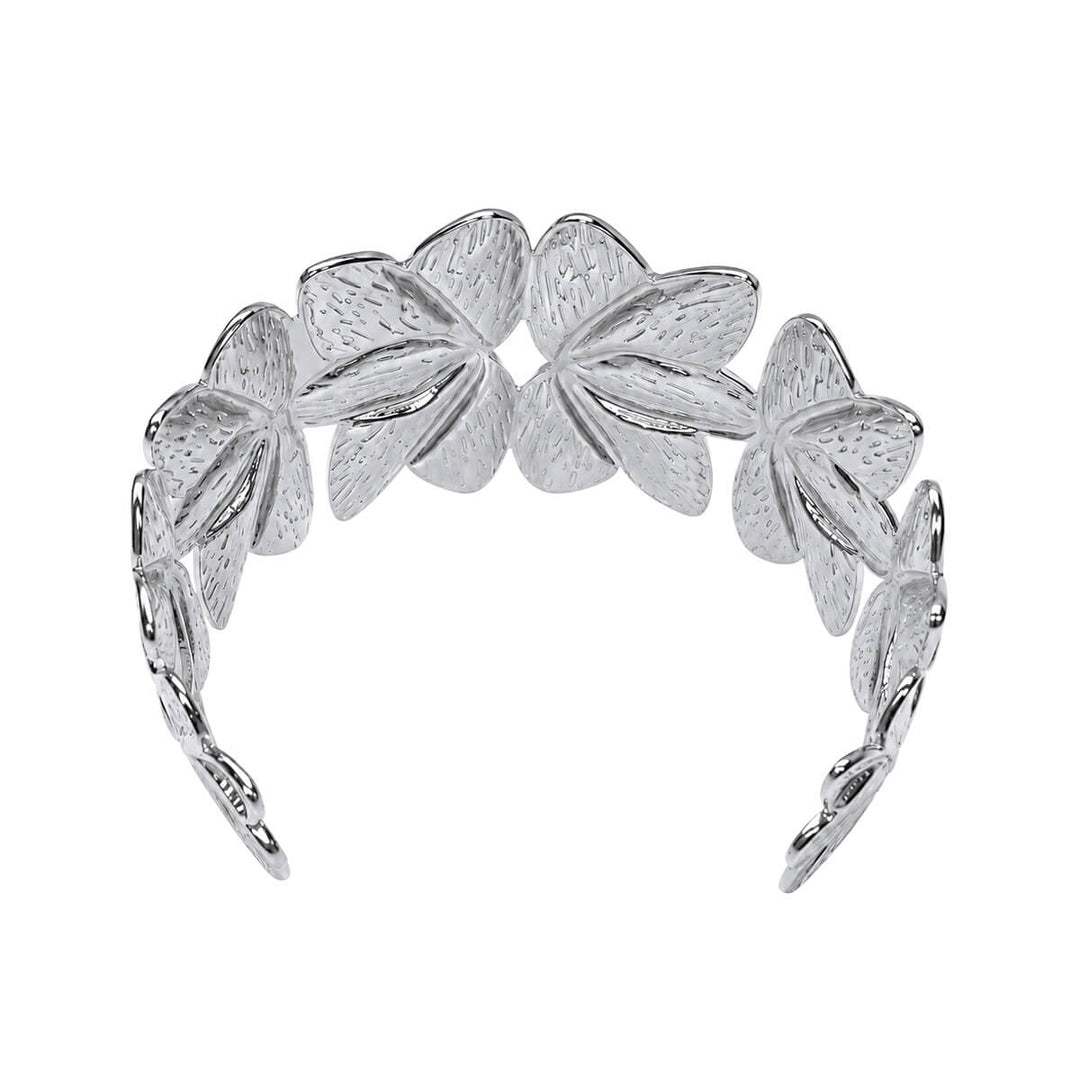 Wide Flower Cuff Bracelet (316L Stainless Steel)