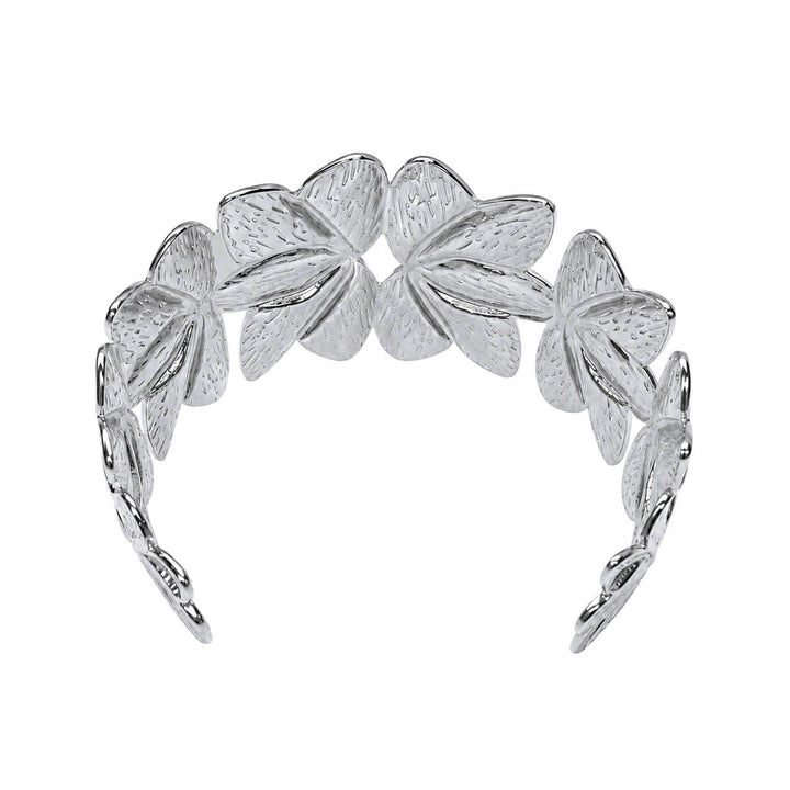 Wide Flower Cuff Bracelet (316L Stainless Steel)