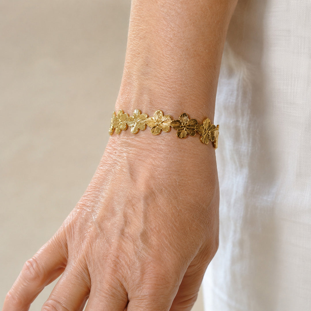 Open Flower Bracelet (316L Stainless Steel)