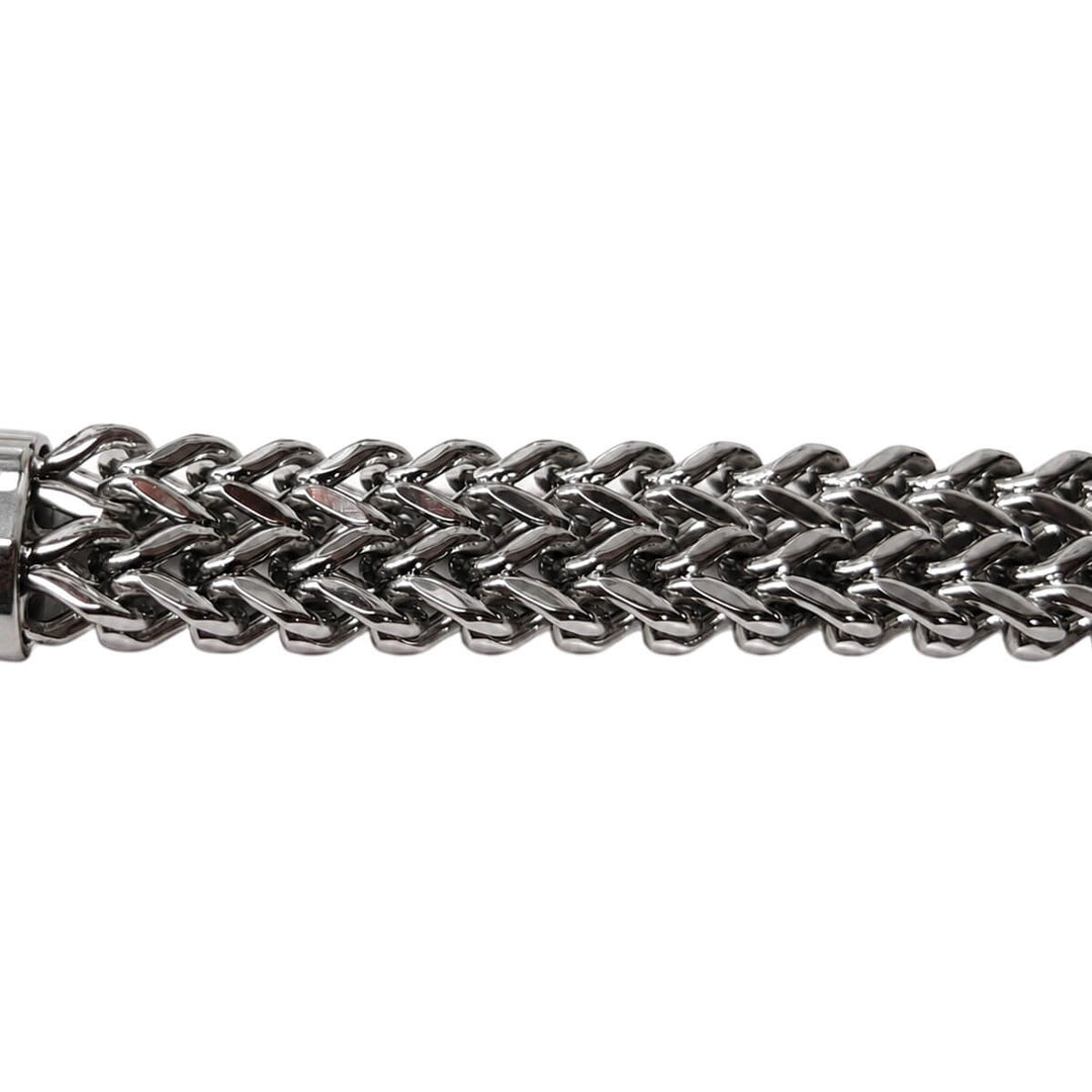 Wide foxtail chain bracelet, 1 cm (316L stainless steel)