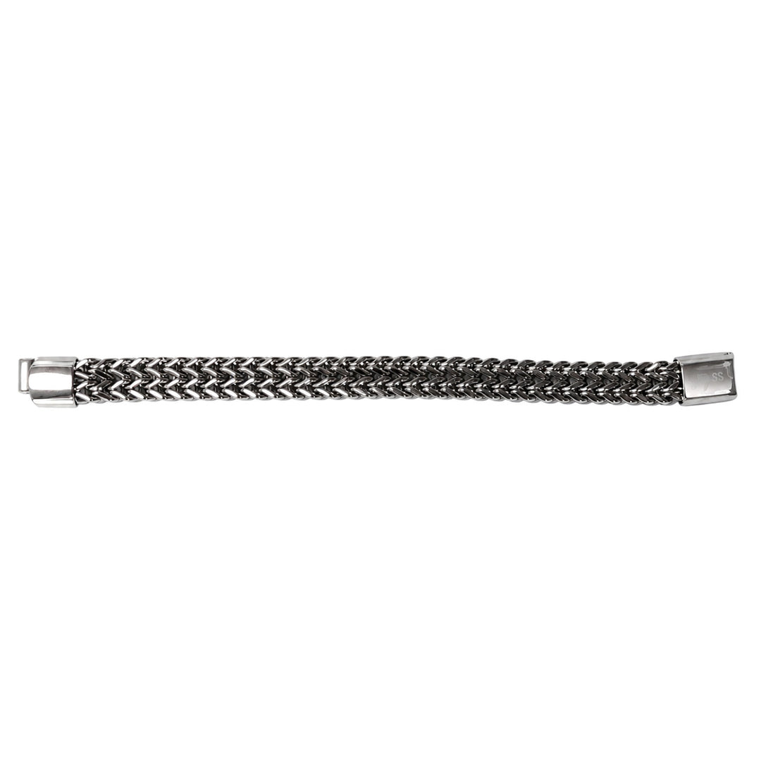 Wide foxtail chain bracelet, 1 cm (316L stainless steel)