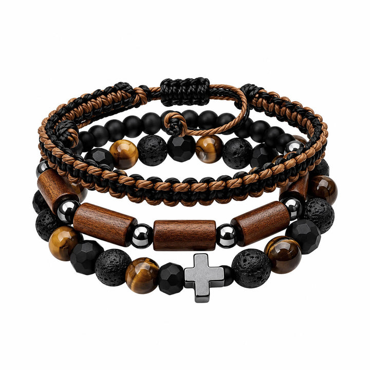 Miesten rannekorusetti 3 kpl – Wood Cross