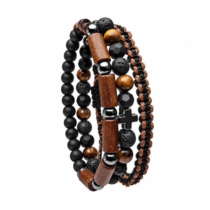 Miesten rannekorusetti 3 kpl – Wood Cross