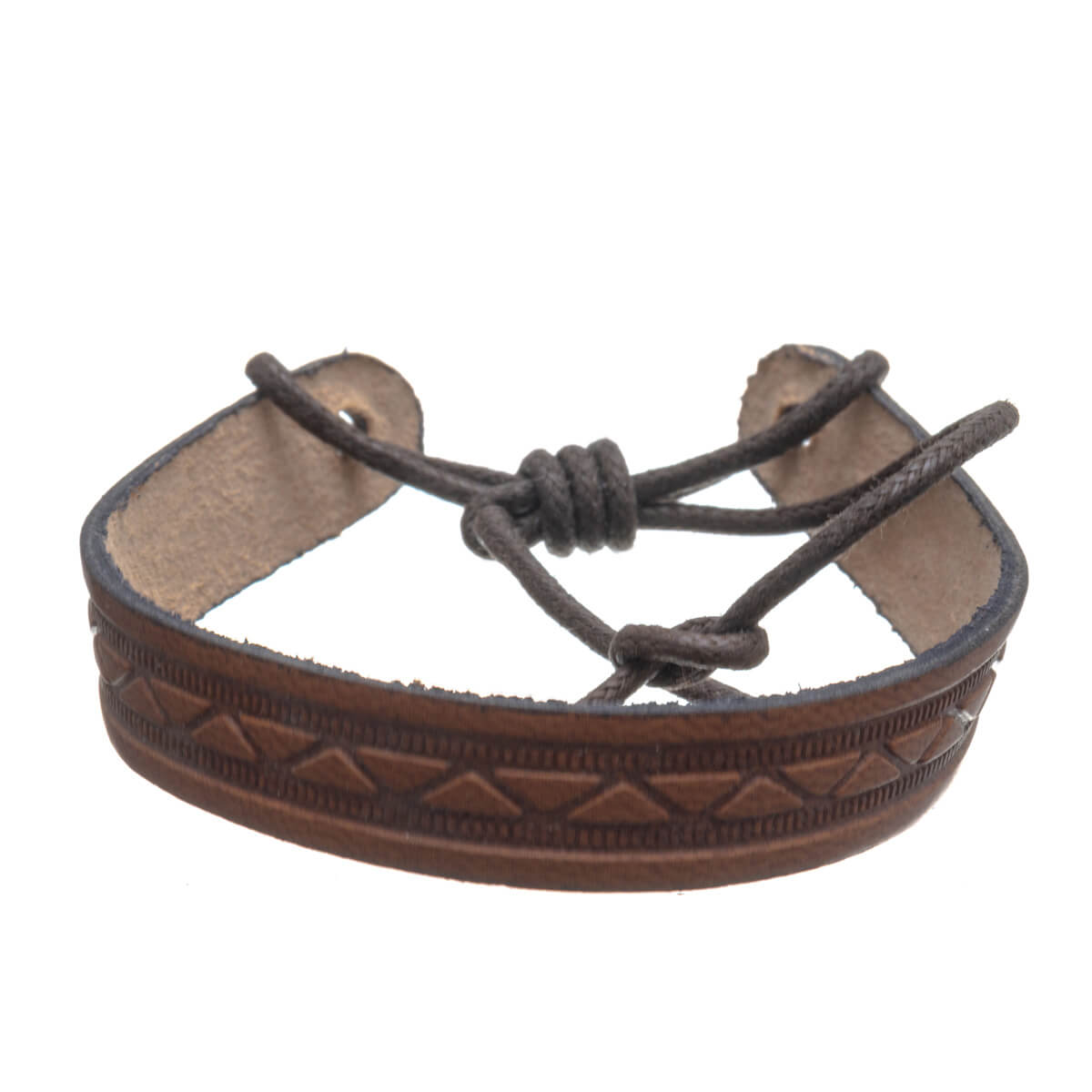 Adjustable textured leatherette bracelet