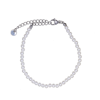 Thin bead bracelet 4mm 17,5cm+5cm (Steel 316L)