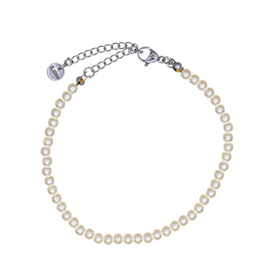 Thin bead bracelet 4mm 17,5cm+5cm (Steel 316L)