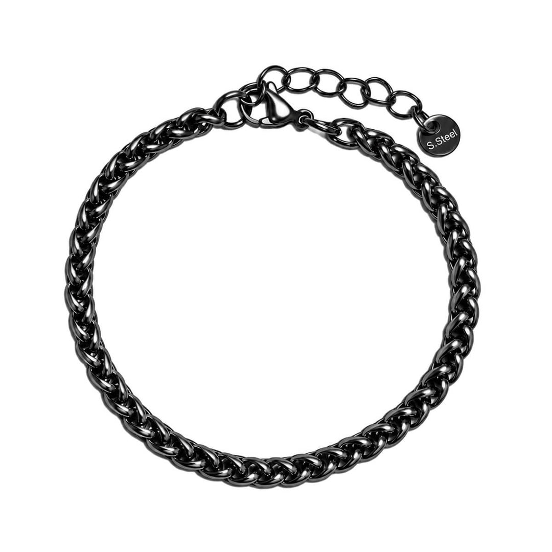 Teräksinen kapea rannekoru 4mm 17.5cm (Teräs 316L)