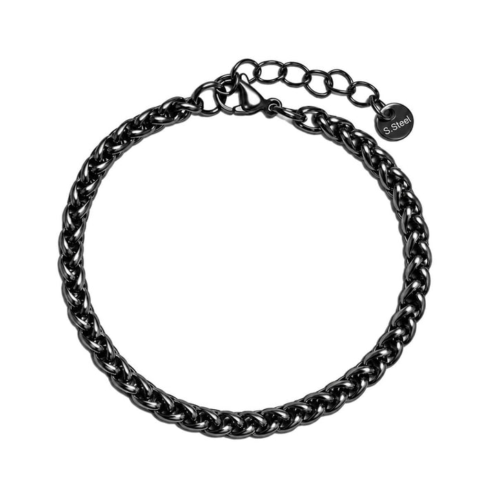 Teräksinen kapea rannekoru 4mm 17.5cm (Teräs 316L)