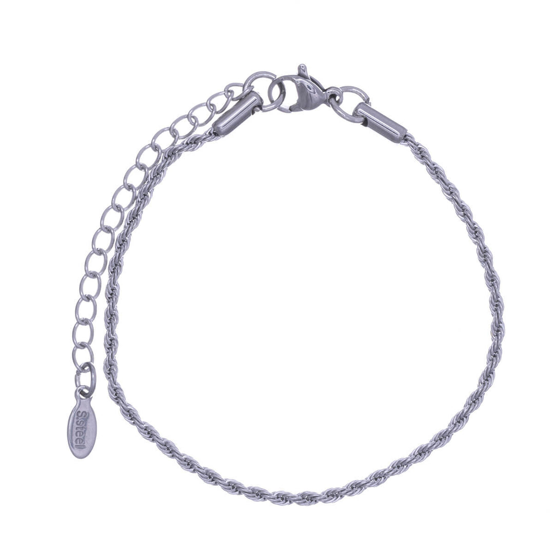 Rope chain bracelet cordell-chain 2mm 16cm +5cm (Steel 316L)