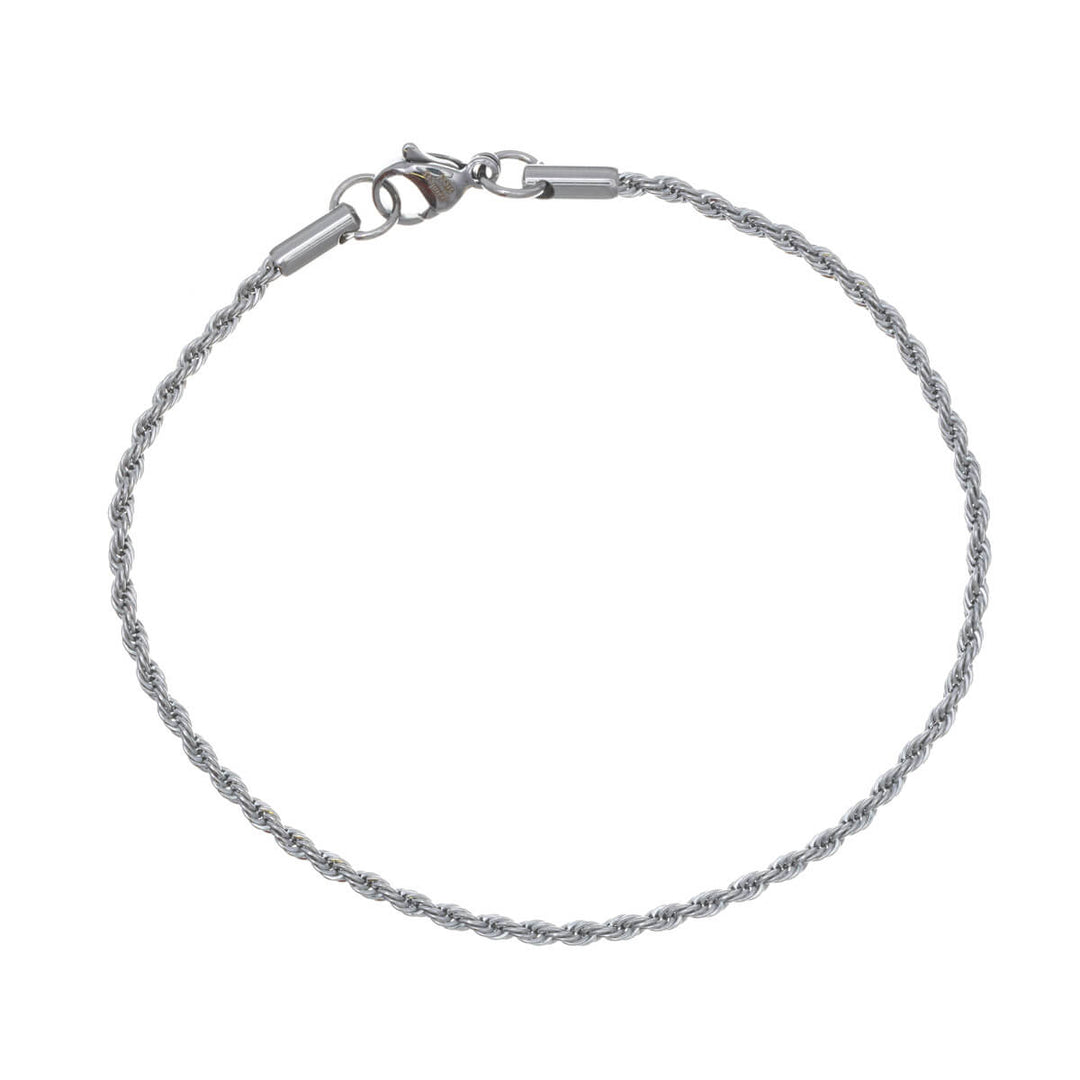 Rope chain bracelet cordell-chain 2mm 19,5cm (Steel 316L)