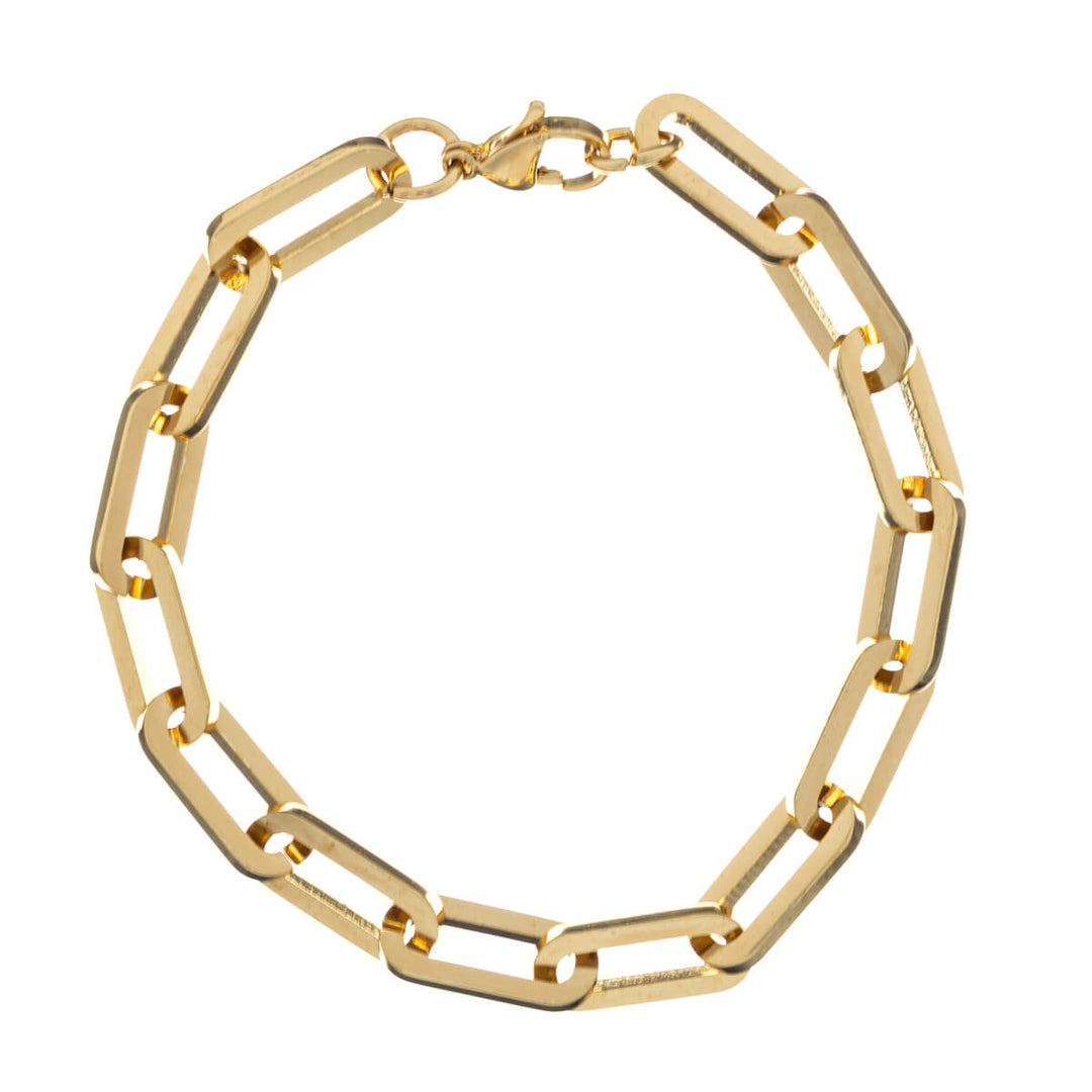 Teräksinen kaapeliketju rannekoru 8mm 23cm (Teräs 316L)