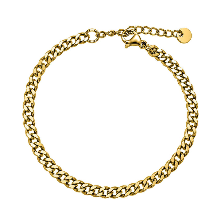 Thin steel bracelet - curb chain, 4 mm, 17.5 cm