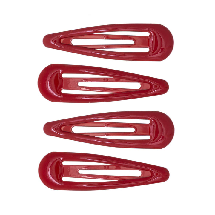 Plastic coated Clik Clak Hair Clips 4pcs