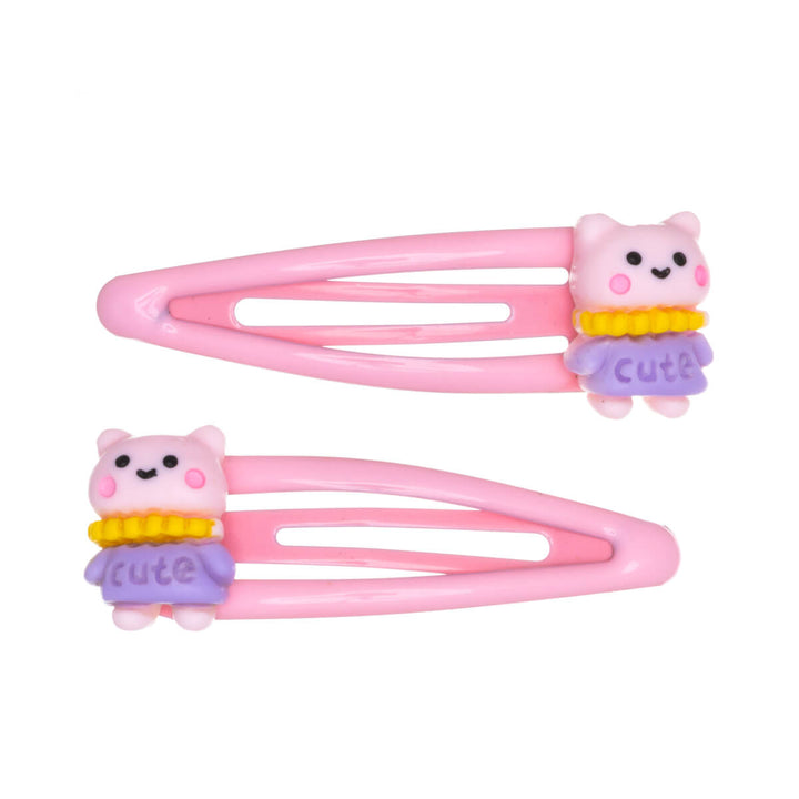 Children's hair clip snap clips small figurines 2pcs