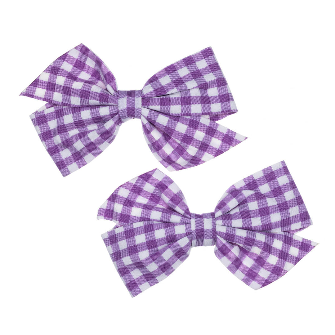 Plaid bow tie hair clip 2pcs