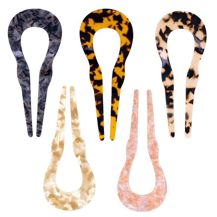 Bred plastFrench hair pin hårnål, 11,5 cm, 5-pack